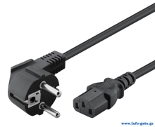 POWERTECH καλώδιο τροφοδοσίας CAB-P028, 3x 0.50mm, 1.5m, μαύρο, 10τμχ