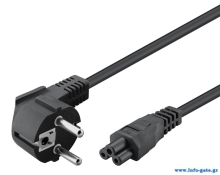 POWERTECH καλώδιο τροφοδοσίας CAB-P035, copper, 3x 0.5mm, 1.5m, μαύρο