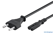 POWERTECH καλώδιο τροφοδοσίας CAB-P040, copper, 2x 0.75mm, 1.5m, μαύρο