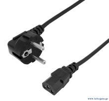 POWERTECH καλώδιο τροφοδοσίας CAB-P042, 3x 0.75mm², copper, 1m, μαύρο