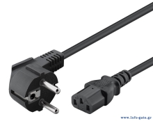 POWERTECH καλώδιο τροφοδοσίας CAB-P044, 3x 1.00mm², copper, 1.5m, μαύρο