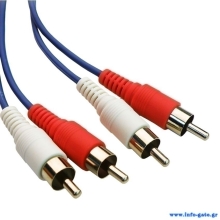 POWERTECH καλώδιο 2x RCA σε 2x RCA CAB-R001, 1.5m, μπλε