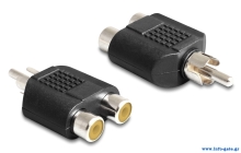 POWERTECH αντάπτορας RCA αρσενικό σε 2x RCA θηλυκό CAB-R020, μαύρος