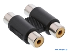 POWERTECH αντάπτορας 2x RCA θηλυκό σε θηλυκό CAB-R022, μαύρος