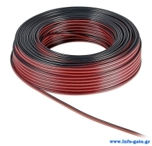 POWERTECH καλώδιο ήχου 2x 0.50mm² CAB-SP008 Copper, 10m, μαύρο & κόκκινο