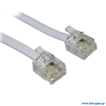 POWERTECH καλώδιο τηλεφώνου RJ11 6P4C CAB-T002, 2m, λευκό