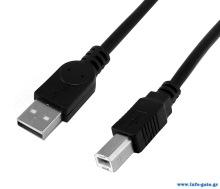 POWERTECH καλώδιο USB σε USB Type Β CAB-U159, 480Mbps, 1.5m, μαύρο, 10τμχ