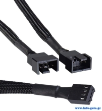 POWERTECH καλώδιο 4-pin pwm σε 2x 4-pin pwm CAB-W048, 0.15m, μαύρο