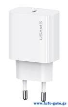 USAMS φορτιστής τοίχου CC226, USB-C, 20W, λευκός
