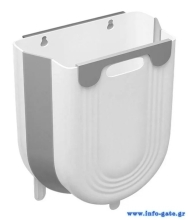 Πτυσσόμενος κάδος απορριμμάτων CLN-0052, 10L, 22.5x16.5x28.5cm, γκρι
