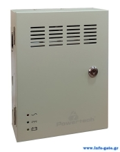 POWERTECH τροφοδοτικό CP1204-5A-B για CCTV, DC12V/5A, 4 κανάλια