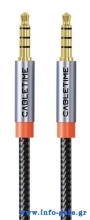 CABLETIME καλώδιο ήχου 3.5mm CT-AM35M, gold plated, 2m, μαύρο