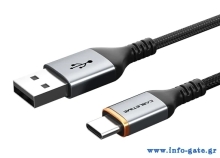 CABLETIME καλώδιο USB σε USB-C CT-AMCM3A, 3A, 1m, μαύρο