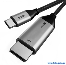 CABLETIME καλώδιο USB-C σε DisplayPort CT-CMDP2, 4K/30Hz, 1.2m, μαύρο