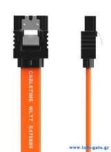 CABLETIME καλώδιο SATA III CT-SATA3, 6Gbps, 0.50m, πορτοκαλί