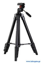 FOTOPRO τρίποδο φωτογράφισης DIGI-3400, πτυσσόμενο έως 121cm, έως 2kg, μαύρο