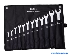 DELI σετ γερμανοπολύγωνα κλειδιά DL130012A, 6-24mm, 12τμχ