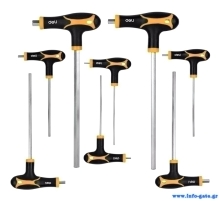 DELI σετ κλειδιά Allen DL233108, τύπου Ταφ, 2-10mm, Cr-V, 8τμχ