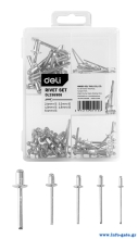 DELI σετ πριτσίνια DL236906, χάλυβας άνθρακα, 2.4-6.4mm, 75τμχ