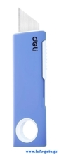 DELI κοπίδι DL408C, άμεσο άνοιγμα/επαναφορά, πλαστικό, 19mm, μπλε