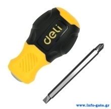 DELI κατσαβίδι DL632101 με διπλή κεφαλή, μαγνητικό, 6mm/PH2x38mm