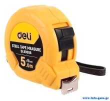 DELI μέτρο DL9005B, με κλείδωμα & clip ζώνης, 5m x 19mm