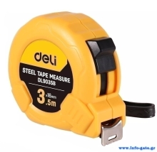 DELI μέτρο DL9035B, με κλείδωμα & clip ζώνης, 3.5m x 16mm