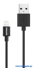 PHILIPS καλώδιο USB σε Lightning DLC3104V-00, 2.4Α, 1.2m, μαύρο