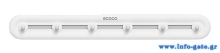 ECOCO κρεμάστρα μπάνιου/κουζίνας E23154 με 6 γάντζους, 3.8x5x40cm, λευκή