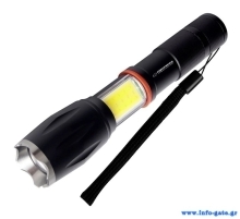 ESPERANZA φορητός φακός LED EOT070, 250lm, IPX3, zoom, με μαγνήτη, μαύρος