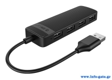 ORICO USB hub FL02, 4x θυρών, USB 2.0, 480Mbps, USB σύνδεση, μαύρο