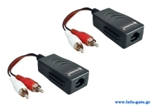 FOLKSAFE audio extender FS-2001AA μέσω καλωδίου RJ45, RCA σε RCA, έως 1000m