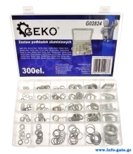 GEKO σετ αλουμινένιες ροδέλες G02824, διάφορα μεγέθη, 300τμχ