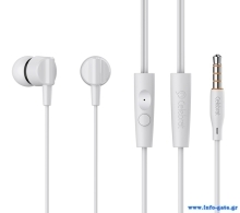 CELEBRAT earphones με μικρόφωνο G35, 3.5mm σύνδεση, 10mm, 1.2m, λευκά