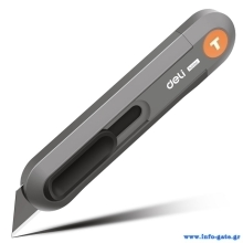 DELI κοπίδι HT4008C, άμεσο άνοιγμα/επαναφορά, πλαστικό, 19mm, γκρι/πορτοκαλί