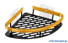 HOME USE γωνιακό ράφι τοίχου HUH-0157, αλουμινίου, 28x5.5x21cm, χρυσό