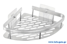 HOME USE γωνιακό ράφι τοίχου HUH-0158, αλουμινίου, 28x5.5x21cm, ασημί