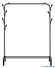 HOME USE κρεμάστρα δαπέδου HUH-0179, μεταλλική, 110x40x150cm, μαύρη
