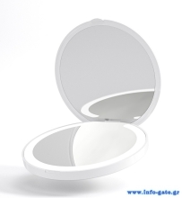 HOME USE καθρέφτης χειρός HUH-0184 με LED φως, 1x/3x zoom 180mAh, λευκός