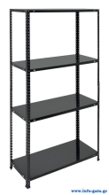 HOME USE μεταλλική ραφιέρα HUH-0200 με 4 ράφια, 75x30x150cm, μαύρη