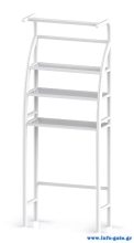 HOME USE ραφιέρα μπάνιου HUH-0222 με 3 ράφια, μεταλλική, 65x25x175cm, λευκή