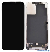 TW INCELL LCD για iPhone 12 Pro Max, camera-sensor ring, earmesh, μαύρη