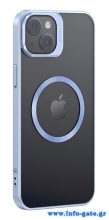 USAMS θήκη Geying US-BH856 για iPhone 15 Plus, διάφανη/μπλε