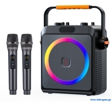 JYX φορητό ηχείο T19-T με 2x μικρόφωνα, 18W, 3000mah, LED, μαύρο