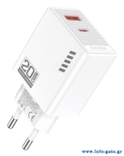 KAKUSIGA φορτιστής τοίχου KSC-1239, USB & USB-C, 20W, λευκός