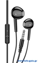 KAKUSIGA earphones με μικρόφωνο KSC-1301, 3.5mm σύνδεση, 14mm, 1.1m, μαύρα