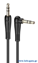 KAKUSIGA καλώδιο ήχου 3.5mm KSC-521, AUX, 90°, HiFi 1m, μαύρο