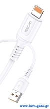 KAKUSIGA καλώδιο Lightning σε USB KSC-805, 2.4A, 480Mbps, 1m, λευκό
