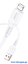KAKUSIGA καλώδιο micro USB σε USB KSC-805, 2.4A, 480Mbps, 1m, λευκό