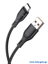 KAKUSIGA καλώδιο USB-C σε USB KSC-953, σιλικόνης, 3A, 480Mbps, 1m, μαύρο